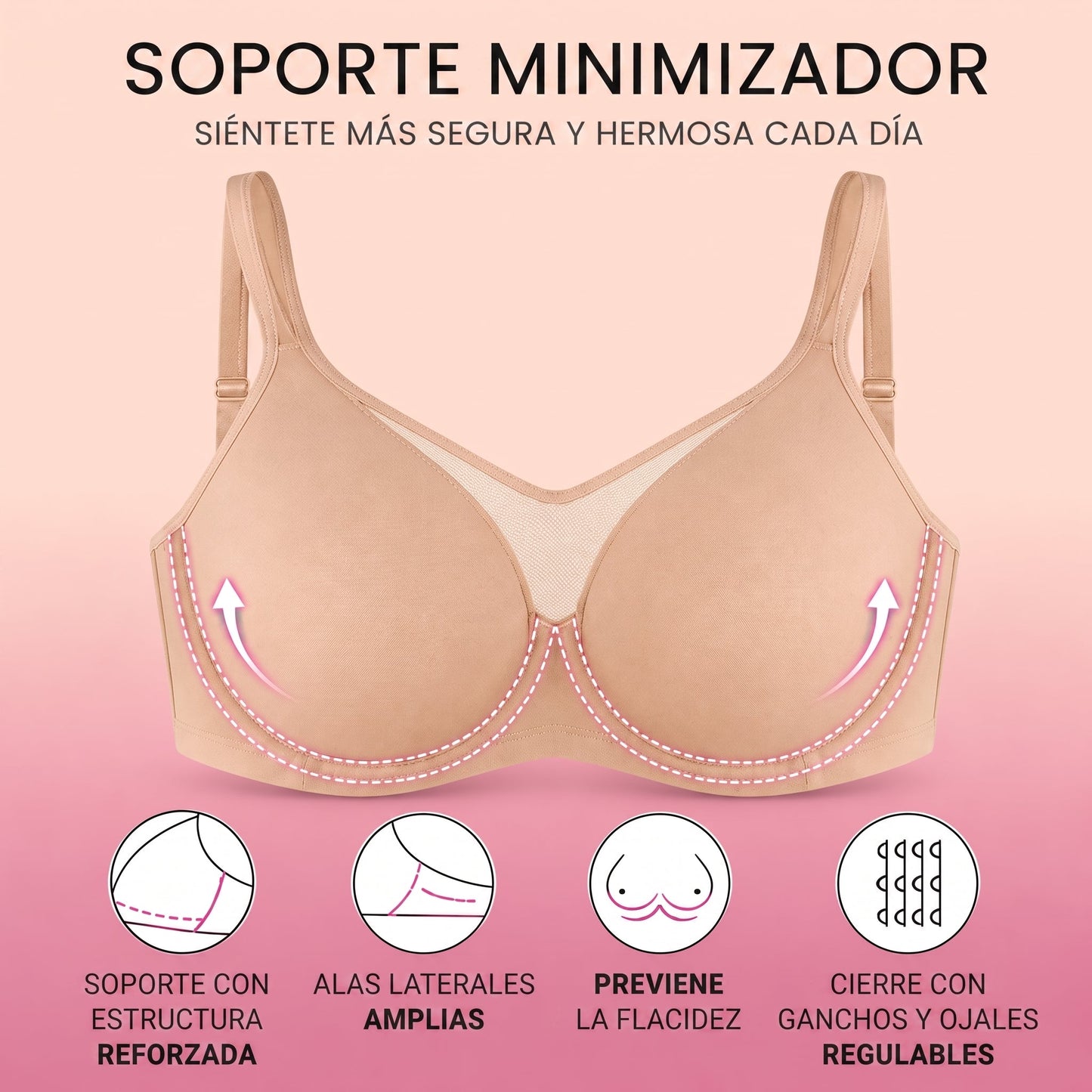 Velyforme - Sujetador minimizador invisible